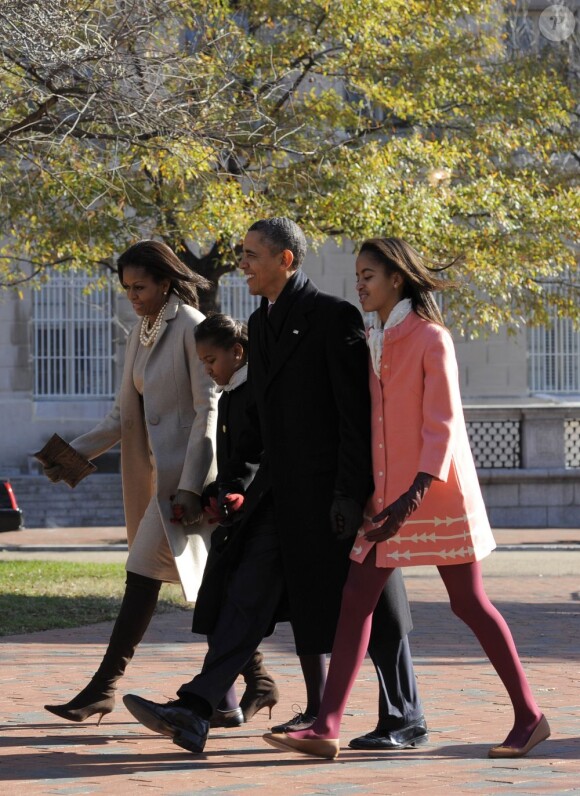 La famille Obama à Washington, le 11 décembre 2011.