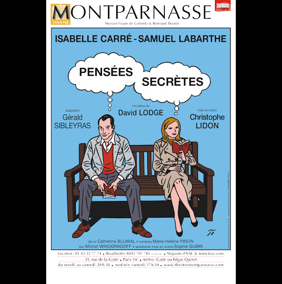 Affiche du spectacle Pensées Secrètes, joué au Théâtre Montparnasse dès le 19 janvier 2011.