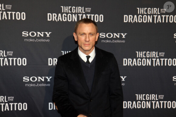 Daniel Craig présente Millénium : Les hommes qui n'aimaient pas les femmes à Stockholm, en Suède, le 13 décembre 2011.