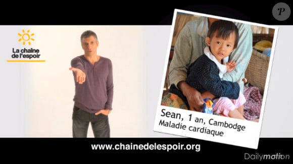 Nagui s'engage pour Sean, 1 ans, originaire du Cambodge et atteint d'une maladie cardiaque