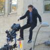 Andrew Garfield sur le tournage du film The Amazing Spider-Man à Los Angeles le 8 décembre 2011