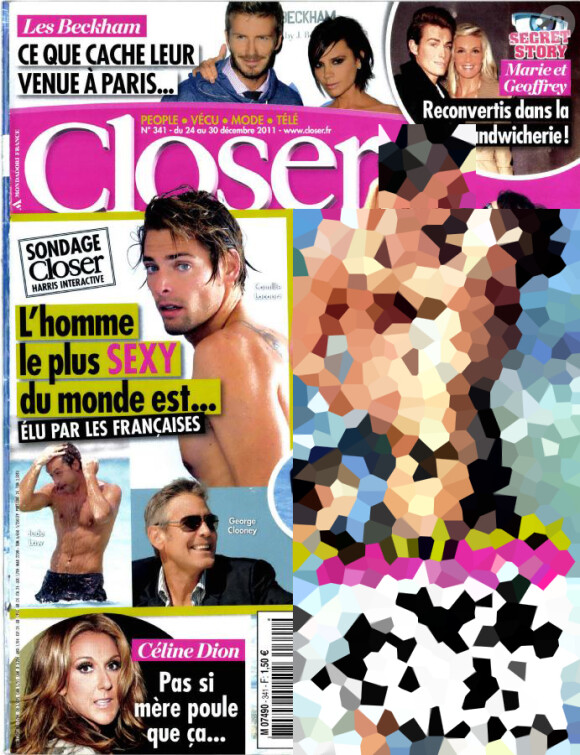Le magazine Closer en kiosques le samedi 24 décembre 2011.