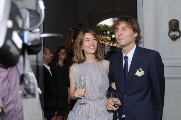 Sofia Coppola et Thomas Mars le jour de leur mariage à Bernalda, en Italie le 27 août 2011