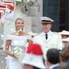 Charlene Wittstock et Albert de Monaco le 2 juillet 2011 le jour de leur mariage à Monaco