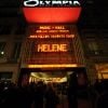 Le nom de Hélène Rollès s'inscrit en lettres rouges à l'entrée de l'Olympia, le vendredi 6 janvier 2012.