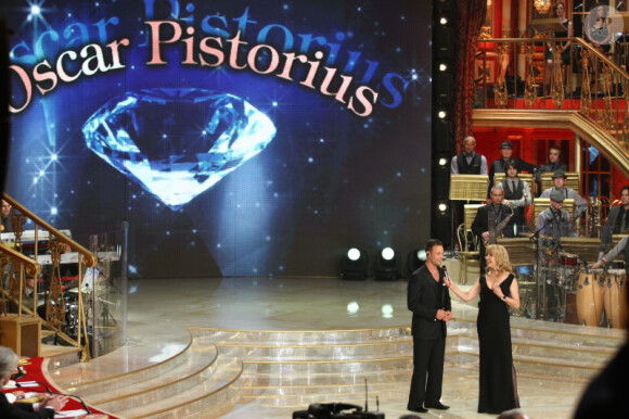 Oscar Pistorius avec la présentatrice de Danse avec les stars version italienne le 7 janvier 2012