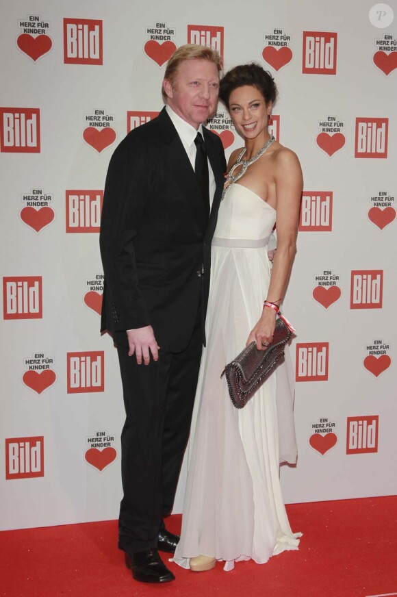Boris Becker et sa femme Lilly Kerssenberg à Berlin le 17 décembre 2011.