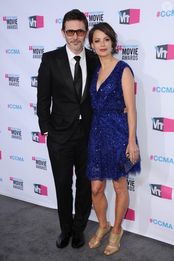 Le couple Michel Hazanavicius et Bérénice Bejo lors des Critics' Choice Awards, à Los Angeles, le 12 janvier 2012.