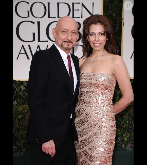 Ben Kingsley et Daniela Lavender aux Golden Globes, le 15 janvier 2012 à Los Angeles.