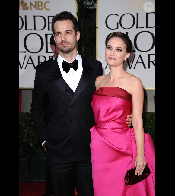 Natalie Portman et Benjamin Millepied aux Golden Globes, le 15 janvier 2012 à Los Angeles.