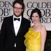 Seth Rogen et sa femme Lauren Miller aux Golden Globes, le 15 janvier 2012 à Los Angeles.