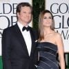 Colin Firth et sa femme Livia aux Golden Globes, le 15 janvier 2012 à Los Angeles.