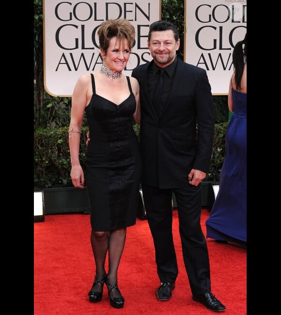 Andy Serkis et sa femme Lorraine aux Golden Globes, le 15 janvier 2012 à Los Angeles.