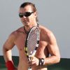 Gavin Rossdale en plein match de tennis, à Los Angeles, le 9 janvier 2012.