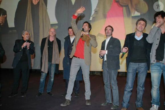 Vincent Elbaz, Bruno Solo, Enrico Macias, Gilbert Melki et Max Boublil à la première de La Vérité si je mens 3 au Kinepolis de Lomme dans le nord de la France le 16 janvier 2012 