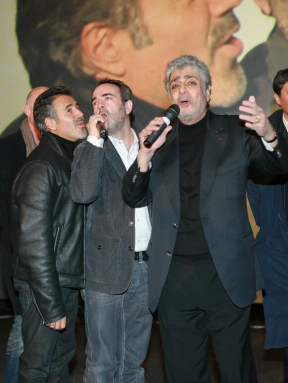 José Garcia, Bruno Solo et Enrico Macias font leur show à la première de La Vérité si je mens 3 au Kinepolis de Lomme dans le nord de la France le 16 janvier 2012 