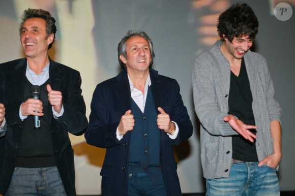 Gilbert Melki, Richard Anconina et Max Boublil à la première de La Vérité si je mens 3 au Kinepolis de Lomme dans le nord de la France le 16 janvier 2012 