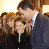 Le prince Felipe et la princesse Letizia d'Espagne inauguraient le 18 janvier 2012 à la Feria de Madrid le Fitur, Salon international dédié au tourisme.