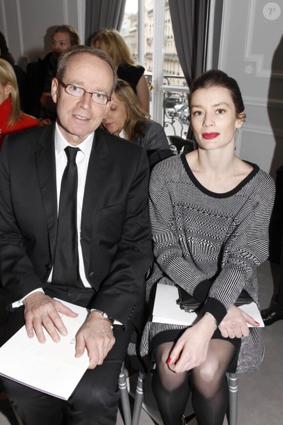 Renaud Donnedieu de Vabres et Aurélie Dupont au défilé haute couture Christian Dior à Paris, le 23 janvier 2012.