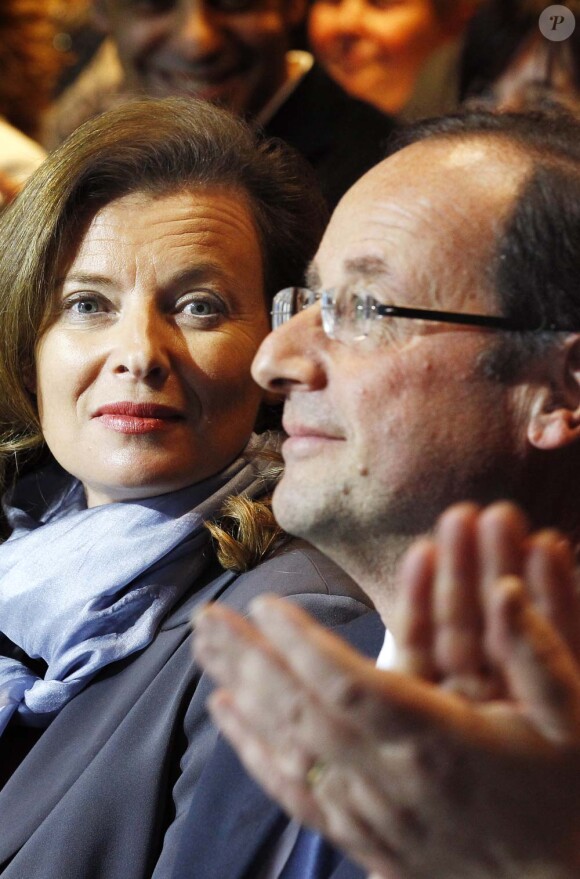Valérie Trierweiler et François Hollande à Tulle, le 7 janvier 2012.