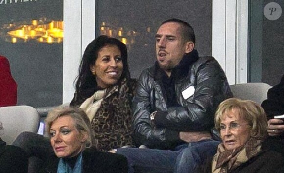 Franck Ribéry et sa femme Wahiba le 16 octobre 2010 à Munich