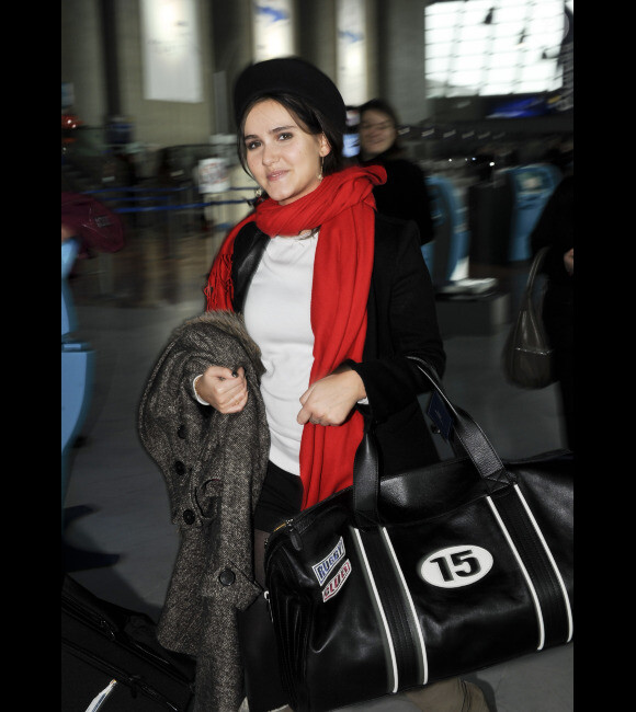 Joyce Jonathan arrive à l'aéroport de Nice, le 29 janvier 2012