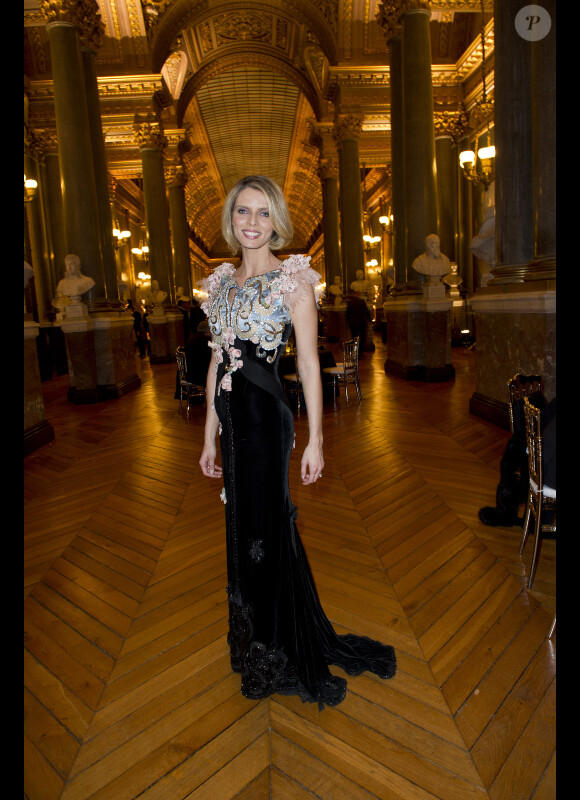 Sylvie Tellier lors de la soirée de gala au château de Versailles, au profit de l'association AVEC (Association pour la vie espoir contre le cancer), le 30 janvier 2012