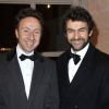 Stéphane Bern et Cyril Vergniol lors de la soirée de gala au château de Versailles, au profit de l'association AVEC (Association pour la vie espoir contre le cancer), le 30 janvier 2012