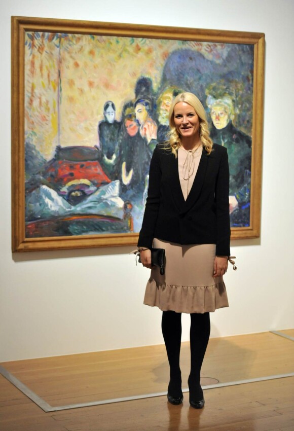 La princesse Mette-Marit inaugurait à Francfort le 8 février 2012, au Musée Schirn, l'exposition "Edvard Munch, l'oeil moderne" créée en collaboration avec le Centre Pompidou de Paris.