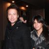 Stéphane Rousseau et sa compagne Reem Kherici le 14 février 2012 à Paris lors de l'avant-première des Infidèles