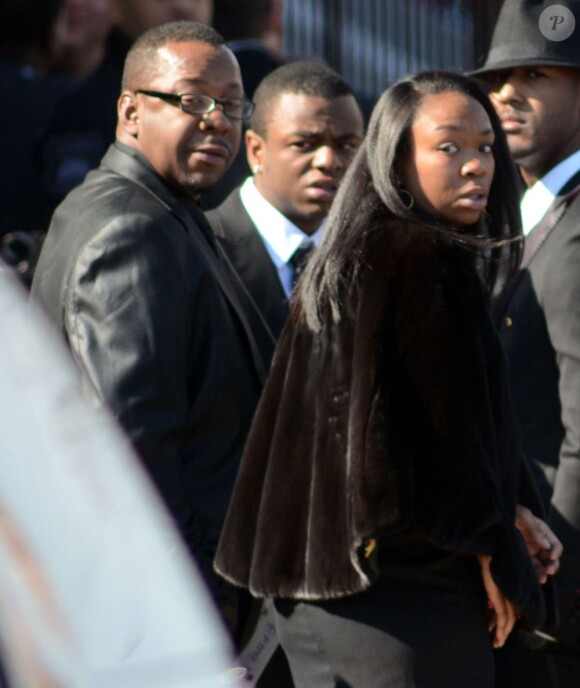 Bobby Brown quitté prématurément les funérailles de Whitney Houston le 18 février 2012 à Newark près de New York.