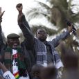 Youssou N'Dour à Dakar le 31 janvier 2012 lors d'une manifestation contre le troisième mandat brigué par le président Abdoulaye Wade