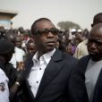 Youssou N'Dour à Dakar le 7 février 2012 lors d'une manifestation contre le troisième mandat brigué par le président Abdoulaye Wade