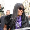 Naomi Campbell fait du shopping à Milan le 27 février 2012