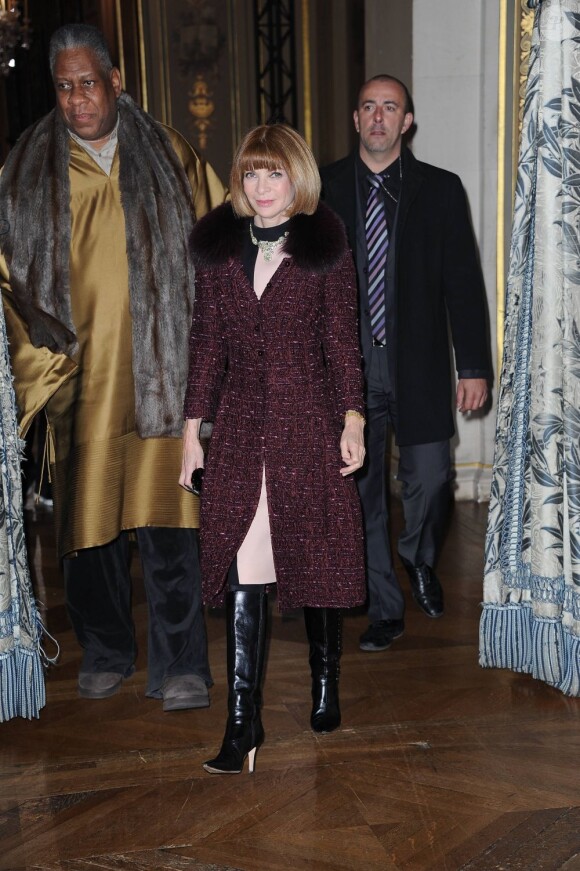 André Leon Talley et Anna Wintour arrive au défilé Stella McCartney à Paris, le 5 mars 2012.