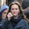 Leighton Meester sur le tournage de Gossip Girl, le 5 mars 2012 à New York