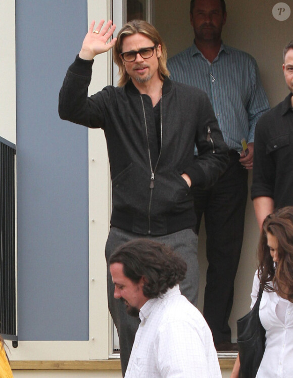 Brad Pitt à la Nouvelle-Orléans, le 9 mars 2012. L'acteur travaille sur Make It Right, son projet humanitaire de reconstruction d'un quartier détruit par l'ouragan Katrina.