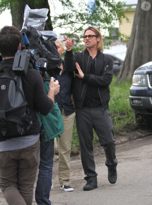 Brad Pitt à la Nouvelle-Orléans, le 9 mars 2012. L'acteur travaille sur Make It Right, son projet humanitaire de reconstruction d'un quartier détruit par l'ouragan Katrina.
