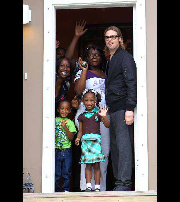 Brad Pitt à la Nouvelle-Orléans, le 9 mars 2012. L'acteur travaille sur  Make It Right, son projet humanitaire de reconstruction d'un quartier  détruit par l'ouragan Katrina.