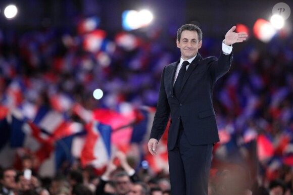 Nicolas Sarkozy le 11 mars 2012 à Villepinte lors de son meeting géant