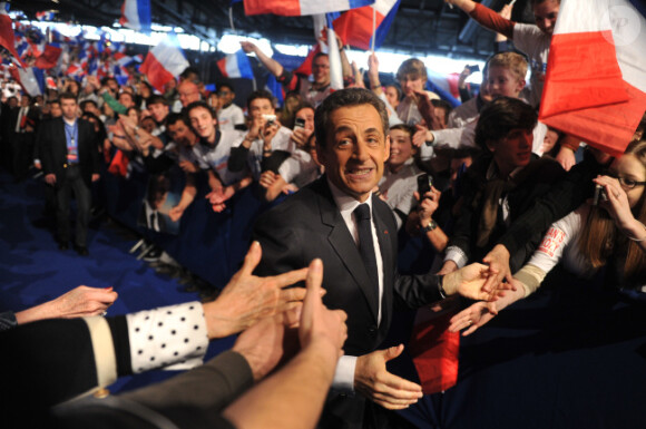 Nicolas Sarkozy lors du meeting de Villepinte le 11 mars 2012