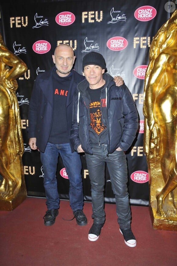 Pierre et Gilles à la première VIP de la revue Feu du Crazy Horse, à Paris, le 12 mars 2012.