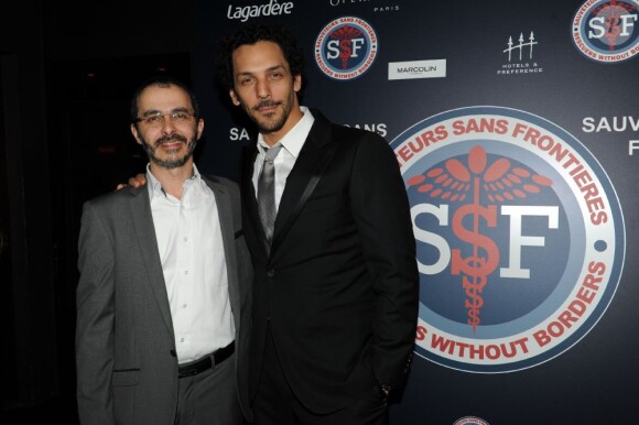 Arié Levy et Tomer Sisley lors du dîner de gala pour l'association SSF sauveteurs sans frontières, au 1515, le 12 mars 2012