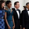 Barack Obama, Michelle Obama et le couple Cameron à Washington.