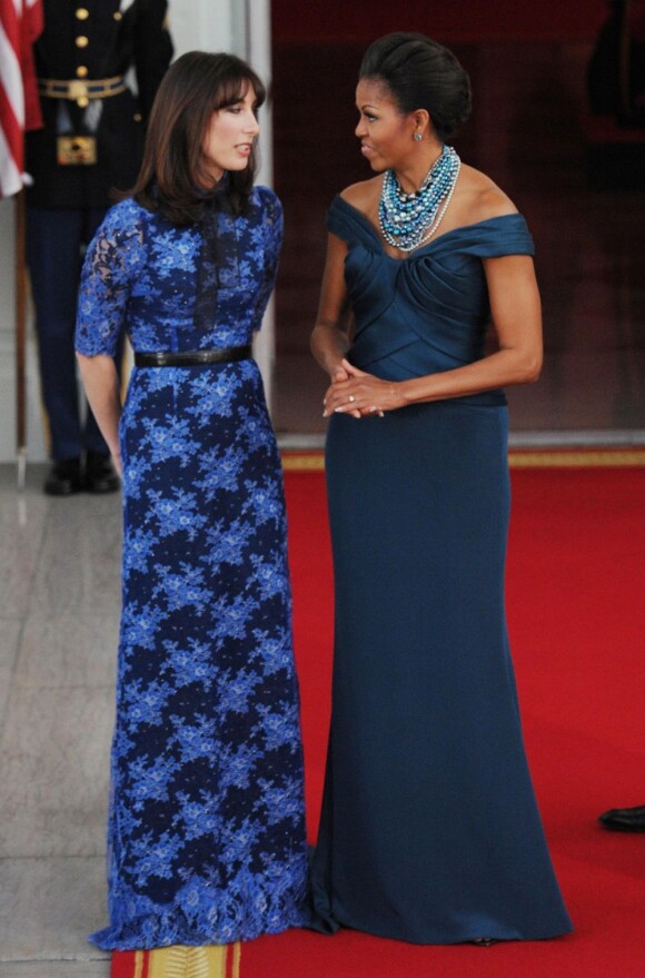 Michelle Obama et Samantha Cameron, complices à Washington avant leur dîner d'Etat. Le 14 mars 2012