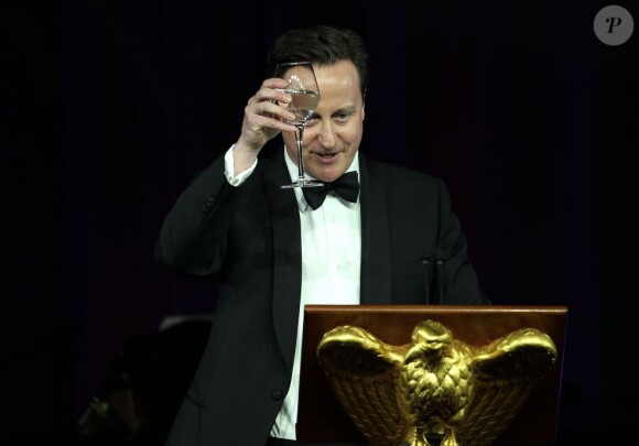 David Cameron a trinqué à sa venue aux Etats-Unis à l'occasion d'un dîner d'Etat. Le 14 mars 2012