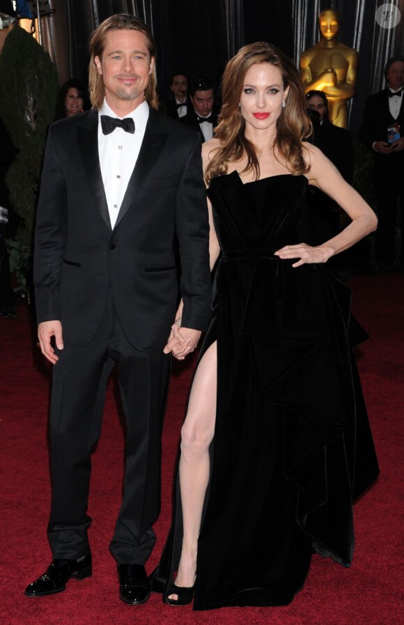 Brad Pitt et Angelina Jolie aux Oscars le 26 février 2012.