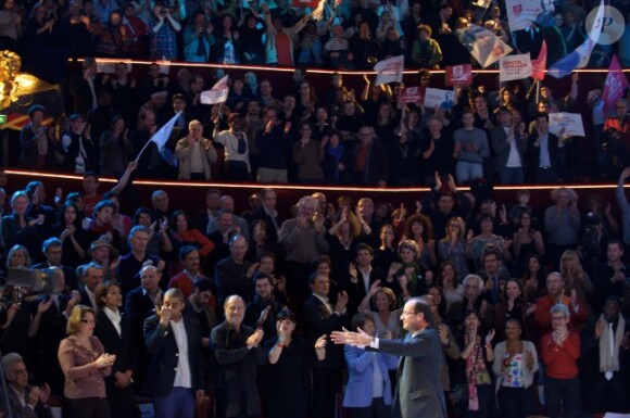 François Hollande au Cirque d'Hiver le 18 mars 2012 à Paris