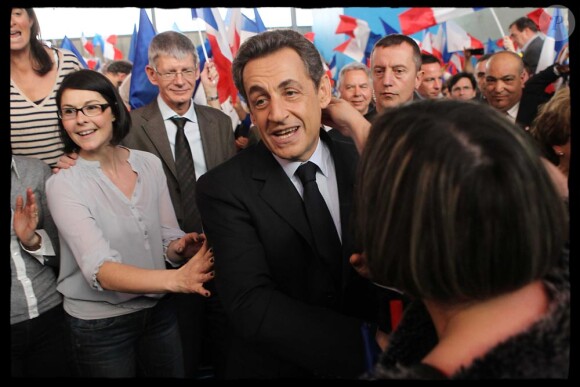 Nicolas Sarkozy en meeting à Meaux le 16 mars 2012