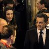 Nicolas Sarkozy et Carla Bruni le 19 mars 2012 à la synagogue Nazareth de Paris lors d'un hommage rendu aux victimes de la tuerie de Toulouse
